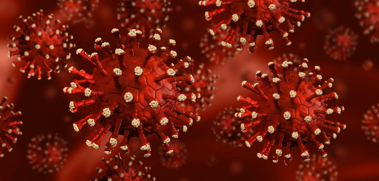 3d illustration eines herpes varizella zoster virus welches kaposi-sakrom tumoren bei AIDS Patienten ausl&ouml;sen kann