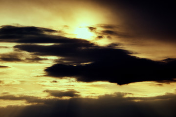 dramatic sunset above the mountains