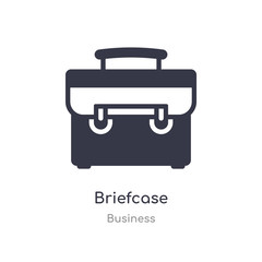 briefcase outline icon. isolated line vector illustration from business collection. editable thin stroke briefcase icon on white background