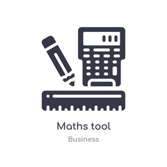 maths tool outline icon. isolated line vector illustration from business collection. editable thin stroke maths tool icon on white background