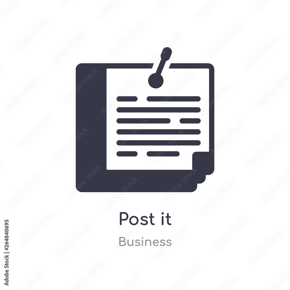 Poster post it outline icon. isolated line vector illustration from business collection. editable thin stro
