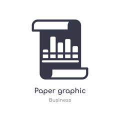 paper graphic outline icon. isolated line vector illustration from business collection. editable thin stroke paper graphic icon on white background