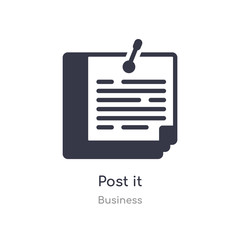 post it outline icon. isolated line vector illustration from business collection. editable thin stroke post it icon on white background