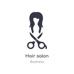 hair salon outline icon. isolated line vector illustration from business collection. editable thin stroke hair salon icon on white background