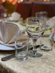 glasses on table