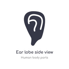 ear lobe side view outline icon. isolated line vector illustration from human body parts collection. editable thin stroke ear lobe side view icon on white background