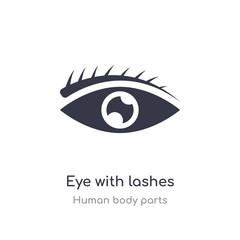 eye with lashes outline icon. isolated line vector illustration from human body parts collection. editable thin stroke eye with lashes icon on white background
