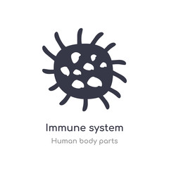 Obraz premium immune system outline icon. isolated line vector illustration from human body parts collection. editable thin stroke immune system icon on white background