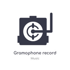 gramophone record outline icon. isolated line vector illustration from music collection. editable thin stroke gramophone record icon on white background