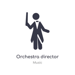 orchestra director outline icon. isolated line vector illustration from music collection. editable thin stroke orchestra director icon on white background © zaurrahimov