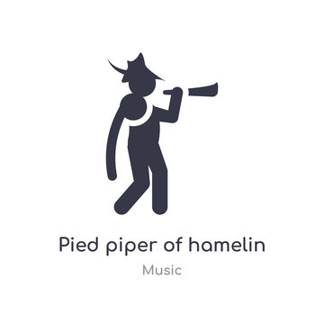 pied piper of hamelin outline icon. isolated line vector illustration from music collection. editable thin stroke pied piper of hamelin icon on white background