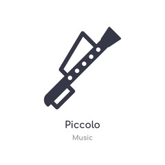 piccolo outline icon. isolated line vector illustration from music collection. editable thin stroke piccolo icon on white background