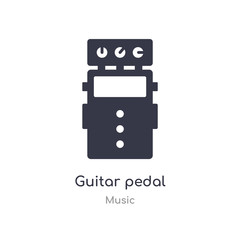 guitar pedal outline icon. isolated line vector illustration from music collection. editable thin stroke guitar pedal icon on white background