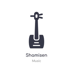 shamisen outline icon. isolated line vector illustration from music collection. editable thin stroke shamisen icon on white background