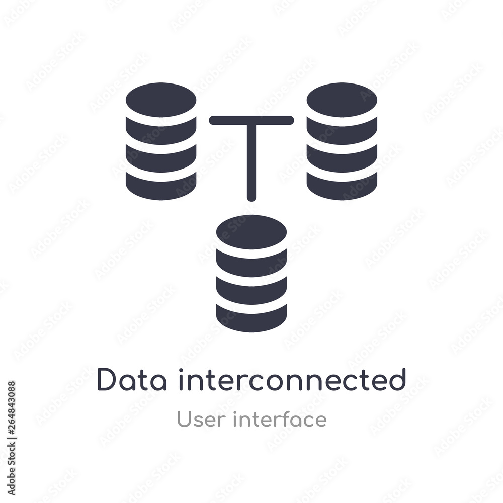 Poster data interconnected outline icon. isolated line vector illustration from user interface collection. 