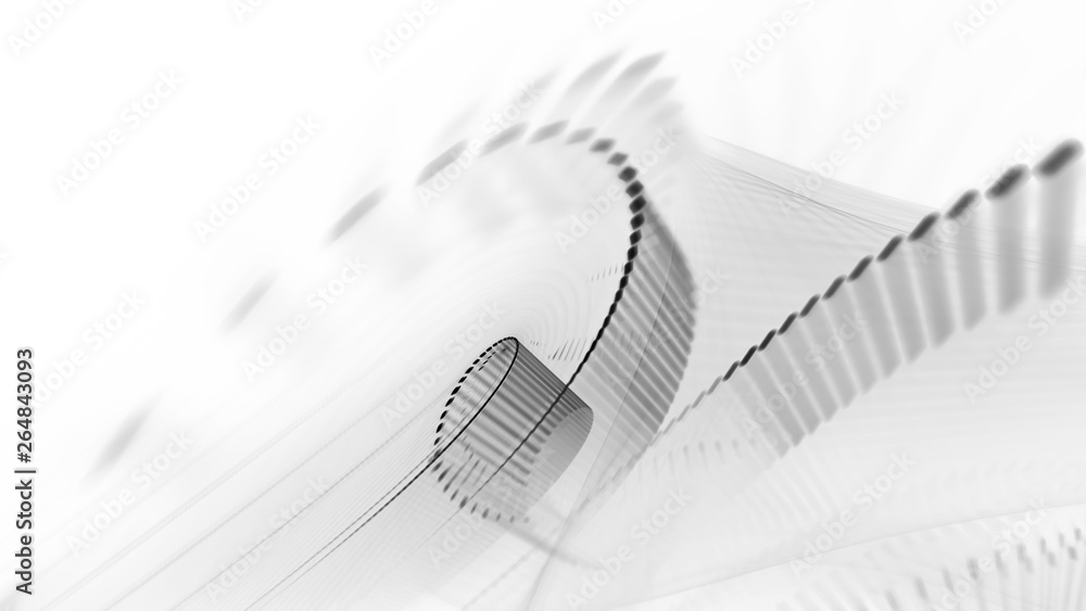 Fototapete abstract background. 3d illustration. fractal graphics composition of dots, waves and rays of light.