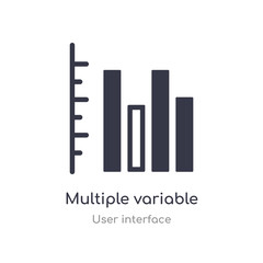 multiple variable vertical bars outline icon. isolated line vector illustration from user interface collection. editable thin stroke multiple variable vertical bars icon on white background