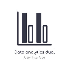 data analytics dual bars outline icon. isolated line vector illustration from user interface collection. editable thin stroke data analytics dual bars icon on white background