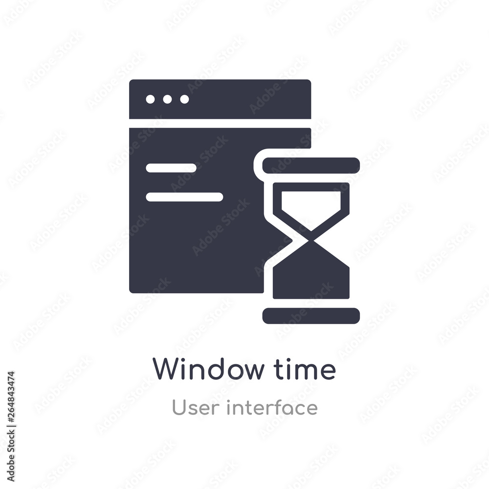 Poster window time outline icon. isolated line vector illustration from user interface collection. editable
