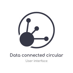 data connected circular interface outline icon. isolated line vector illustration from user interface collection. editable thin stroke data connected circular interface icon on white background