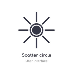 Obraz premium scatter circle outline icon. isolated line vector illustration from user interface collection. editable thin stroke scatter circle icon on white background