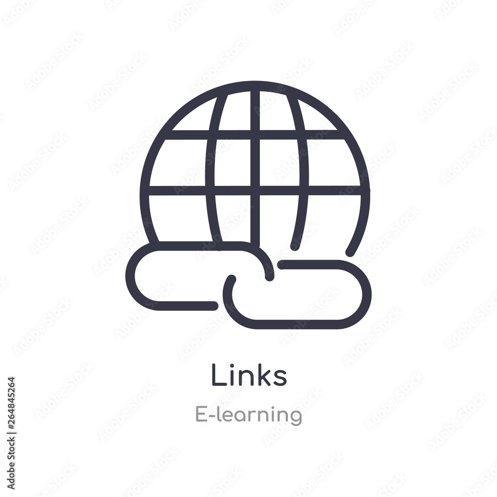 Poster links outline icon. isolated line vector illustration from e-learning collection. editable thin stro
