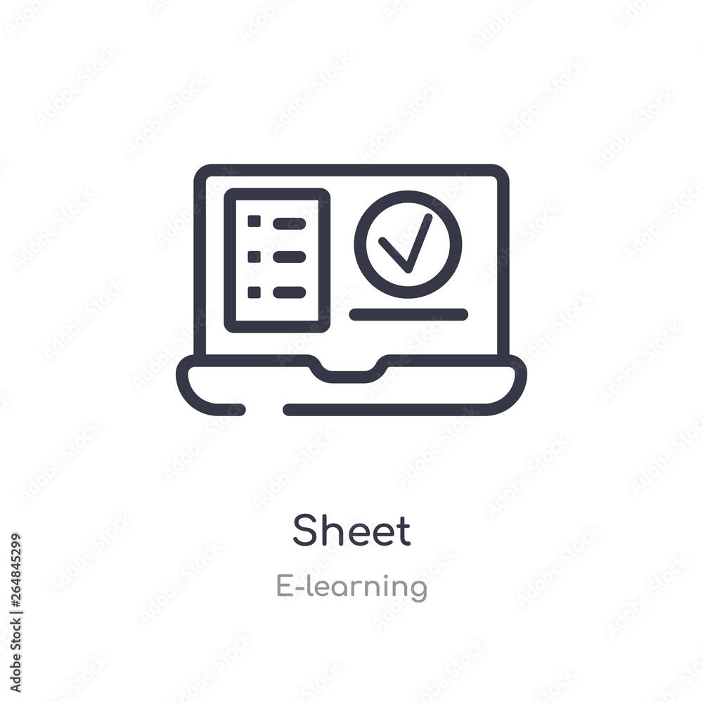 Poster sheet outline icon. isolated line vector illustration from e-learning collection. editable thin stro