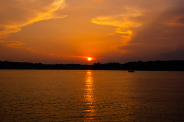 sunset on the lake