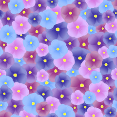 seamless floral pattern in blue and pink shades