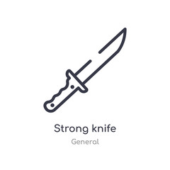 strong knife outline icon. isolated line vector illustration from general collection. editable thin stroke strong knife icon on white background