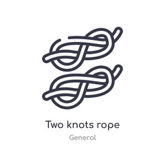 two knots rope outline icon. isolated line vector illustration from general collection. editable thin stroke two knots rope icon on white background