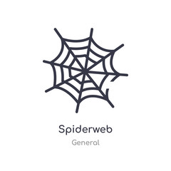 spiderweb outline icon. isolated line vector illustration from general collection. editable thin stroke spiderweb icon on white background