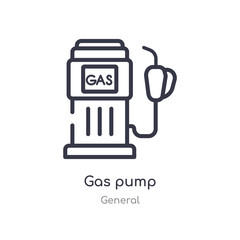 gas pump outline icon. isolated line vector illustration from general collection. editable thin stroke gas pump icon on white background