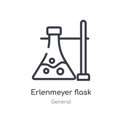 erlenmeyer flask bracket outline icon. isolated line vector illustration from general collection. editable thin stroke erlenmeyer flask bracket icon on white background