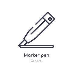 marker pen outline icon. isolated line vector illustration from general collection. editable thin stroke marker pen icon on white background