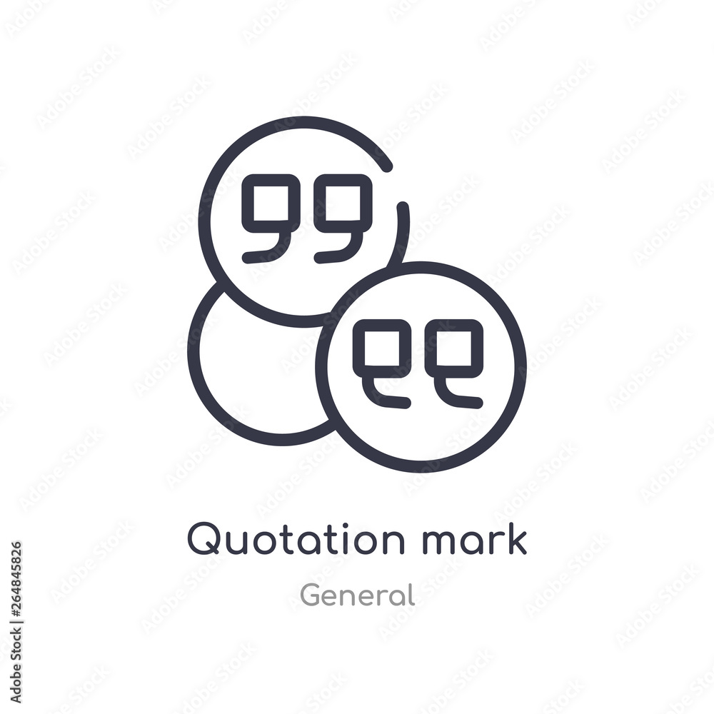 Aufkleber quotation mark outline icon. isolated line vector illustration from general collection. editable thi