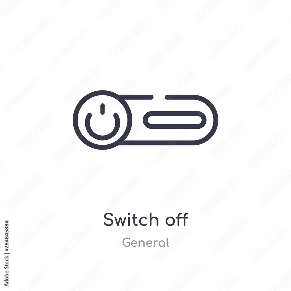 Poster switch off outline icon. isolated line vector illustration from general collection. editable thin st