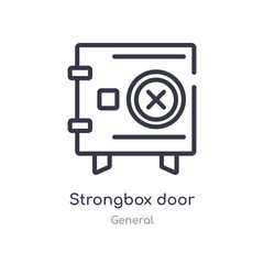 strongbox door outline icon. isolated line vector illustration from general collection. editable thin stroke strongbox door icon on white background