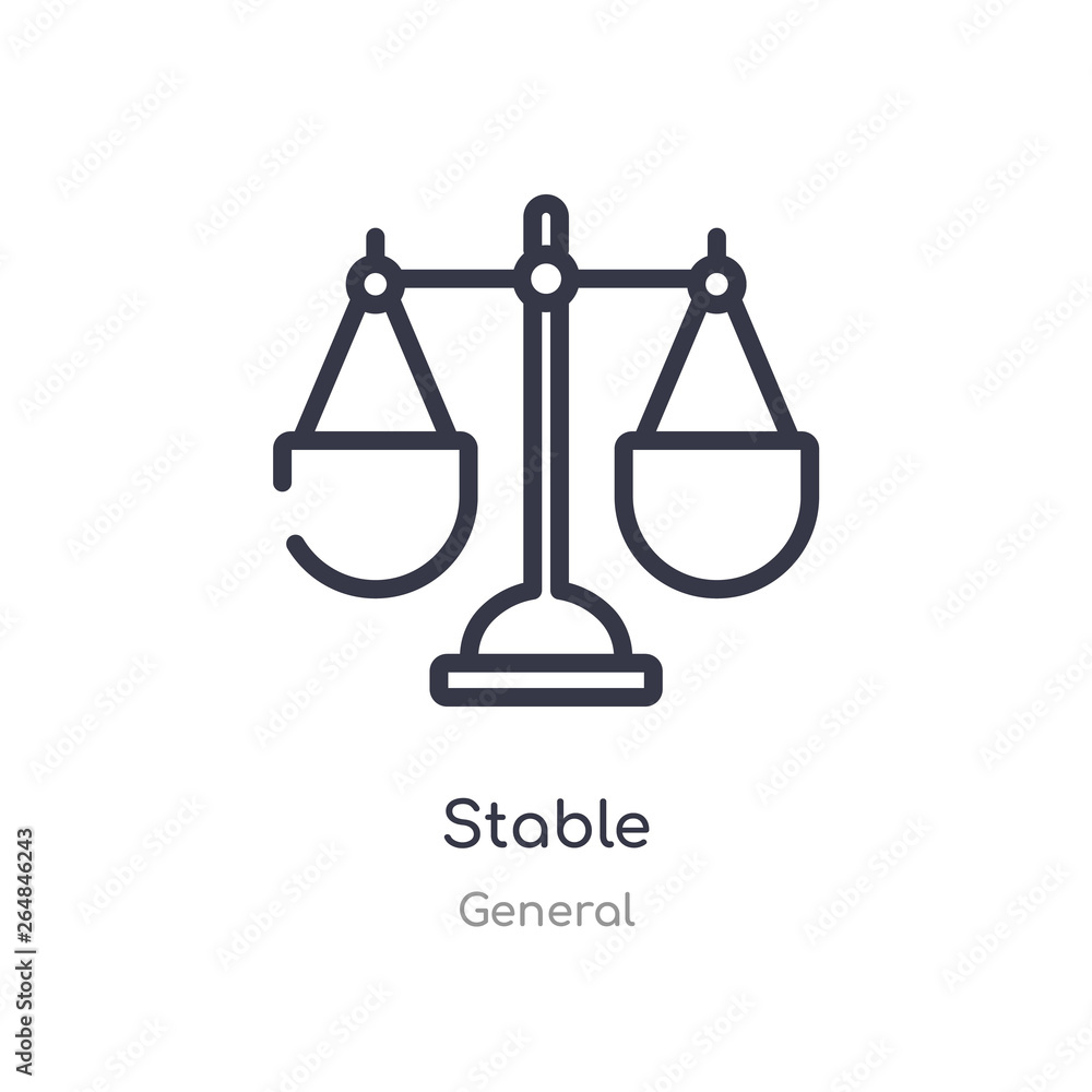 Poster stable outline icon. isolated line vector illustration from general collection. editable thin stroke