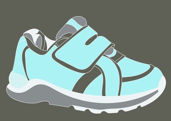 turquoise sneakers realistic footwear set for babygirl and woman. fashionable sneakers.