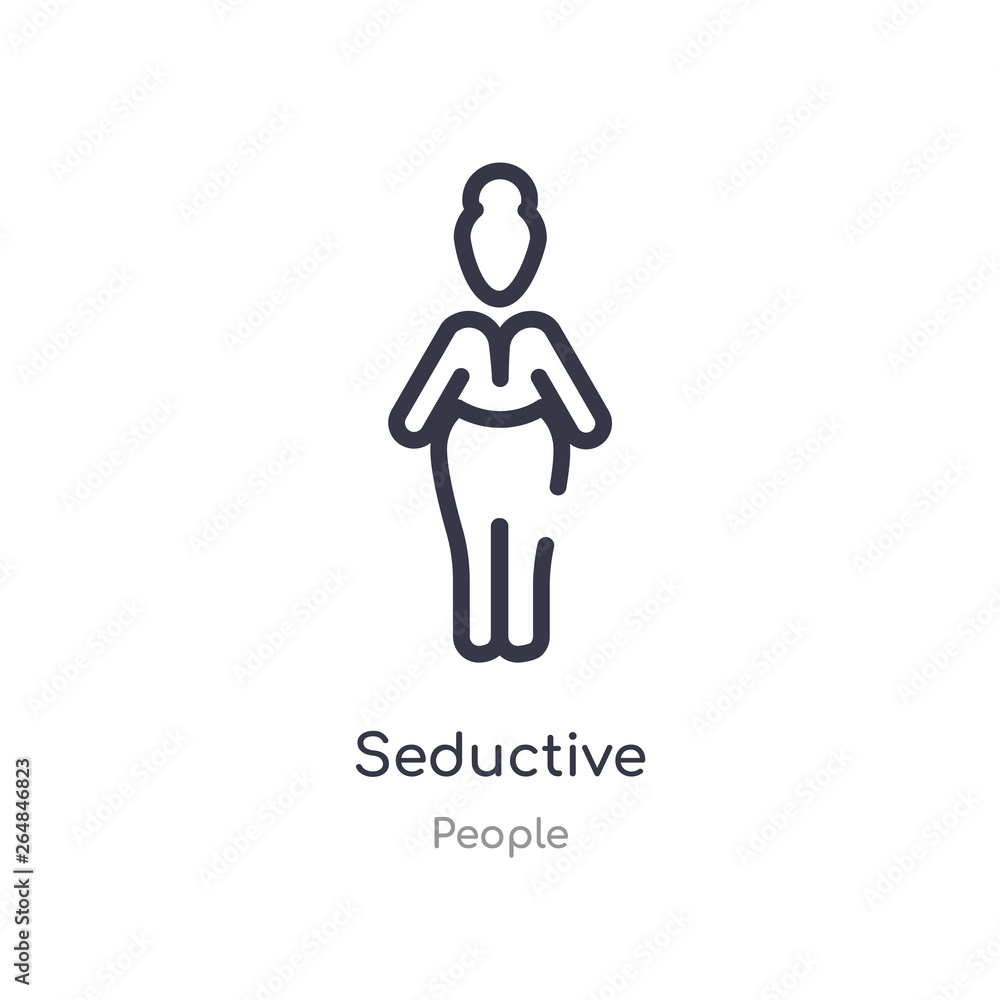 Poster seductive outline icon. isolated line vector illustration from people collection. editable thin stro