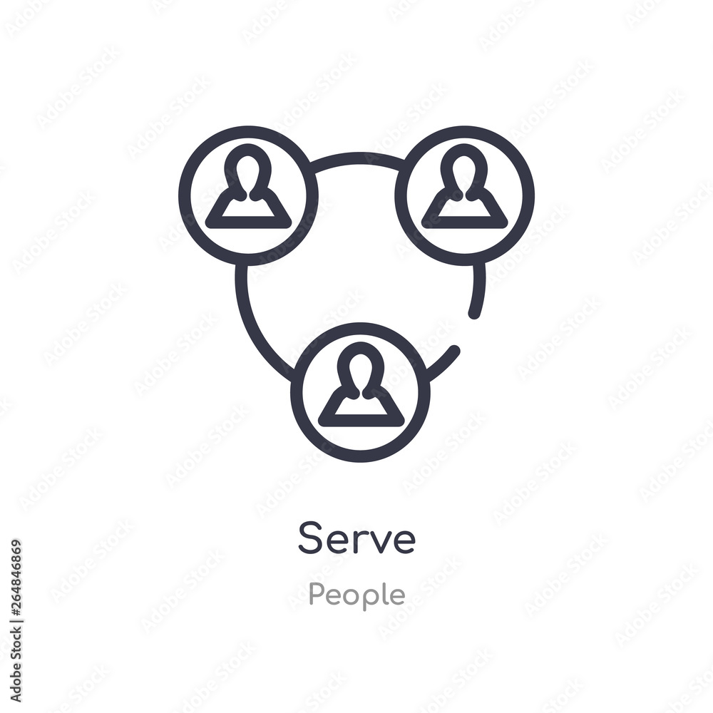 Poster serve outline icon. isolated line vector illustration from people collection. editable thin stroke s