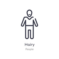 hairy outline icon. isolated line vector illustration from people collection. editable thin stroke hairy icon on white background