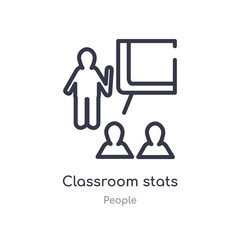 Fototapeta premium classroom stats outline icon. isolated line vector illustration from people collection. editable thin stroke classroom stats icon on white background
