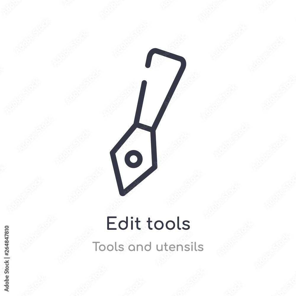 Poster edit tools outline icon. isolated line vector illustration from tools and utensils collection. edita