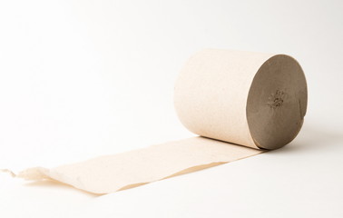 Old style toilet paper on white