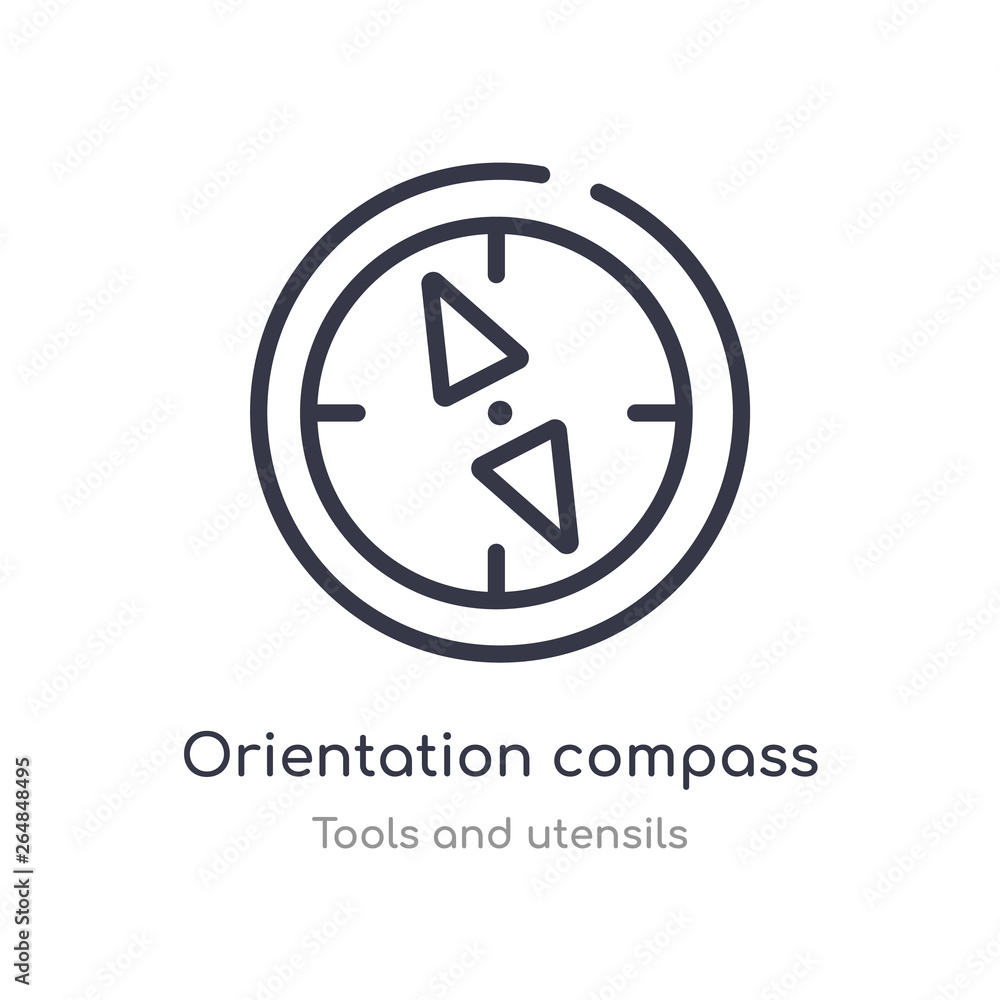 Poster orientation compass outline icon. isolated line vector illustration from tools and utensils collecti