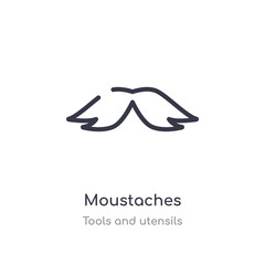 moustaches outline icon. isolated line vector illustration from tools and utensils collection. editable thin stroke moustaches icon on white background