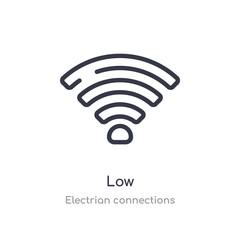 low outline icon. isolated line vector illustration from electrian connections collection. editable thin stroke low icon on white background