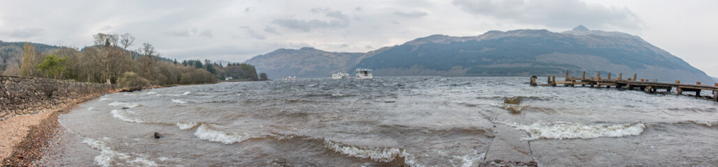 Luss Scotland Landscape Panorama Loch Lomond Argyll and Bute